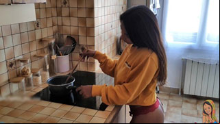 Big Boobed Indian GF Getting Fucked in her Kitchen 